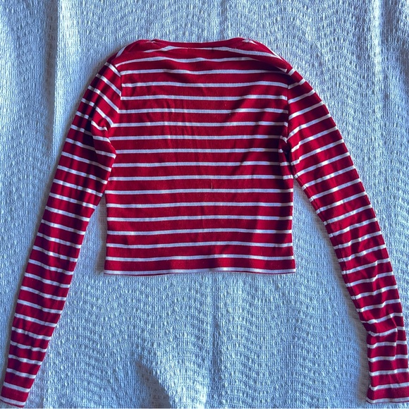 Red and White Striped Long Sleeve Shirt ♥️🤍 - Picture 3 of 3